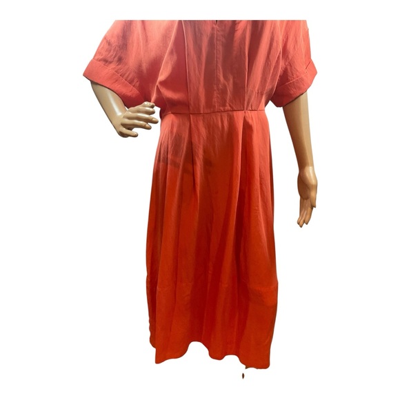 VINCE Women’s Orange v-neck Midi dress Size XS - Picture 3 of 16